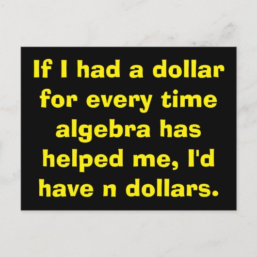 Wiskunde Algebra Briefkaarten (Voorkant)