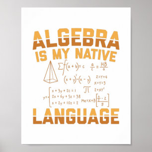 wiskunde algebra   wiskundedocent Giften Poster