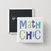 Wiskunde Chic Vierkante Button 5,1 Cm (Voorkant /achterkant)