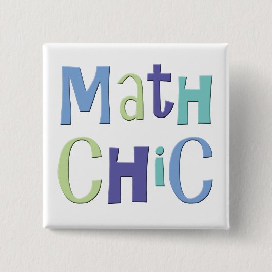 Wiskunde Chic Vierkante Button 5,1 Cm (Voorkant)