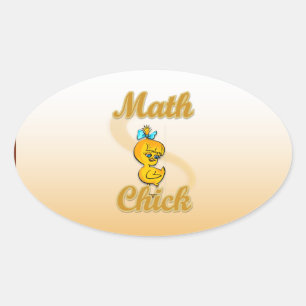 Wiskunde Chick Ovale Sticker