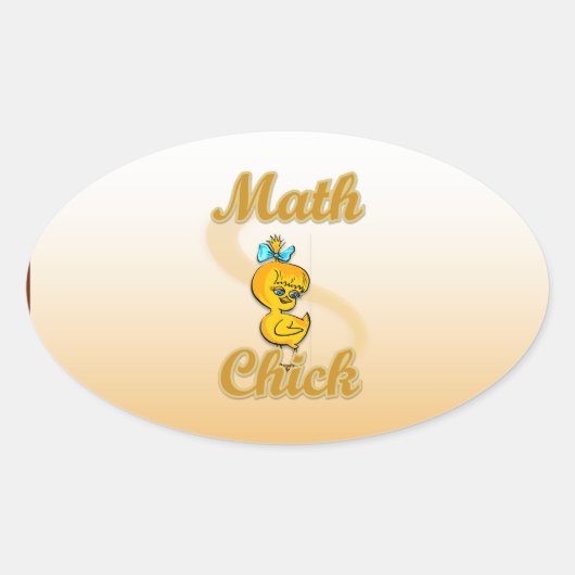 Wiskunde Chick Ovale Sticker (Voorkant)