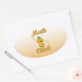 Wiskunde Chick Ovale Sticker (Envelop)
