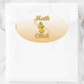 Wiskunde Chick Ovale Sticker (Tas)