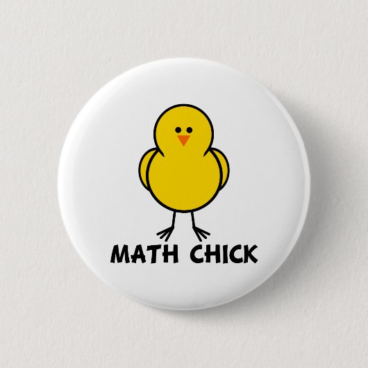 Wiskunde Chick Ronde Button 5,7 Cm (Voorkant)
