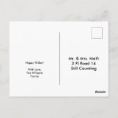 Wiskunde Cijfers 3.14 Grappig Happy Pi Day Briefkaart (Achterkant)