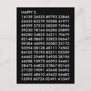 Wiskunde Cijfers 3.14 Grappig Happy Pi Day Briefkaart