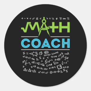 Wiskunde Coach Leraar Waardering Terug naar School Ronde Sticker