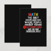 Wiskunde de enige plaats waar mensen kopen - grapp bedankkaart (Voorkant / Achterkant)