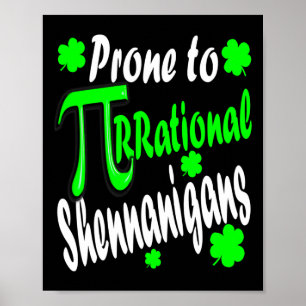 Wiskunde Docent Pi Day St Patrick's Day 2025 Shamr Poster