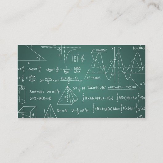 Wiskunde docent Privélessen Visitekaartje (Achterkant)