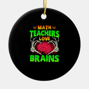 Wiskunde Docenten Hersenen Skelet Hand Hart Hallow Keramisch Ornament