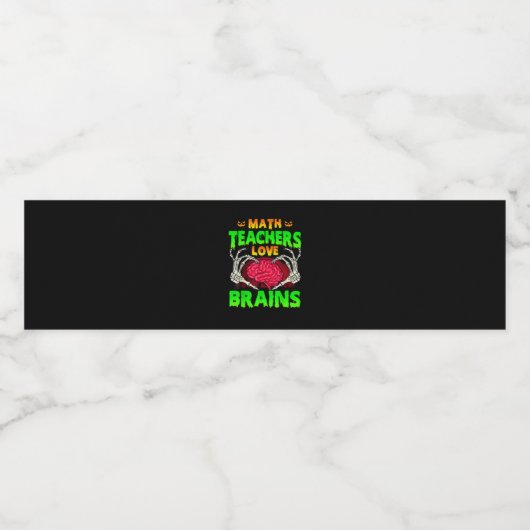 Wiskunde Docenten Hersenen Skelet Hand Hart Hallow Waterfles Etiket (Enkel label)