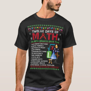 Wiskunde docenten voor kerstdagen 12 dagen Wiskund T-shirt