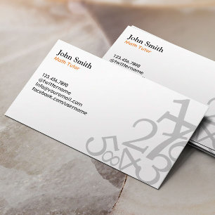 Wiskunde Eenvoudige nummers Leerlingenplaat Visitekaartje