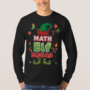 Wiskunde Elf Squad Kerstmis Santa Hat Student Teac T-shirt