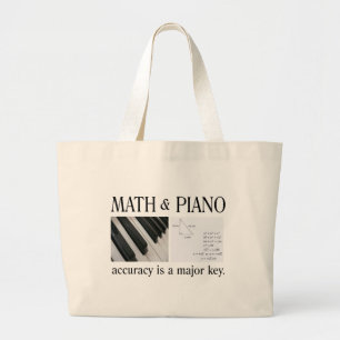 wiskunde en belangrijkste piano grote tote bag