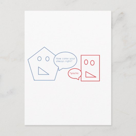 Wiskunde en Engelse woordvoerder Briefkaart (Voorkant)