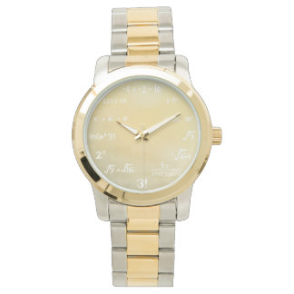 Wiskunde Equation Watch voor Wiskunde Geeks - Goud Horloge