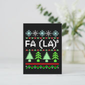 Wiskunde Fa La - Kerstcarol Ugly Sweater Style Briefkaart (Staand voorkant)
