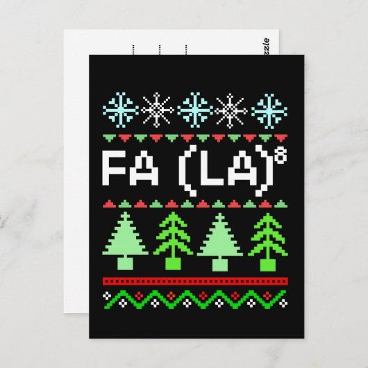 Wiskunde Fa La - Kerstcarol Ugly Sweater Style Briefkaart (Voorkant / Achterkant)