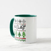 Wiskunde Fa La - Kerstcarol Ugly Sweater Style Mok (Voorkant links)