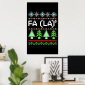 Wiskunde Fa La - Kerstcarol Ugly Sweater Style Poster (Thuiskantoor)