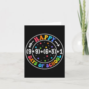 Wiskunde Formula Happy 100 Days of School Funny Wi Kaart