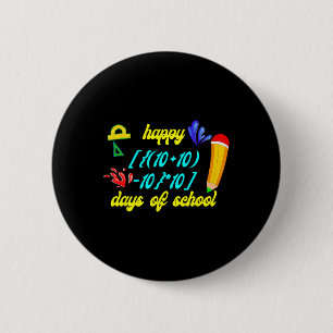 Wiskunde Formula Happy 100 Days of School Funny Wi Ronde Button 5,7 Cm