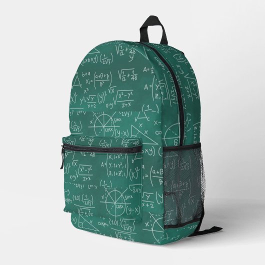 Wiskunde Formulas Geek Green Bedrukte Rugzak (Achterkant Hoek Rechts)