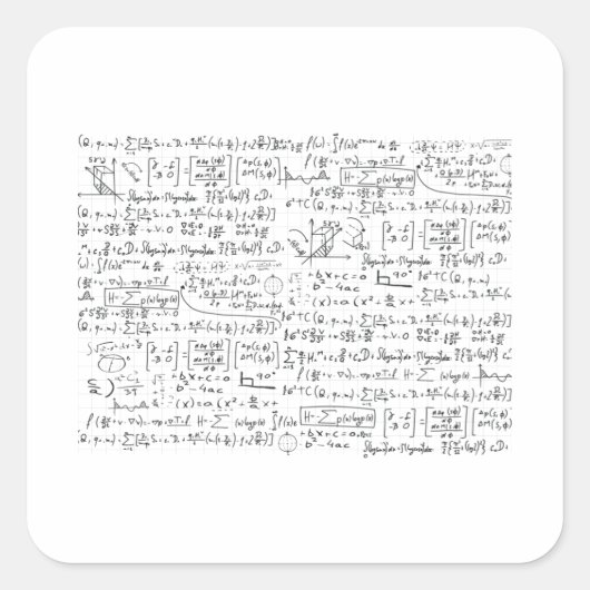 Wiskunde Formulas Patroon Vierkante Sticker (Voorkant)