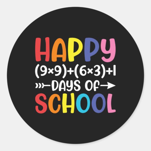 Wiskunde formule 100 dagen van school plezier Wisk Ronde Sticker (Voorkant)