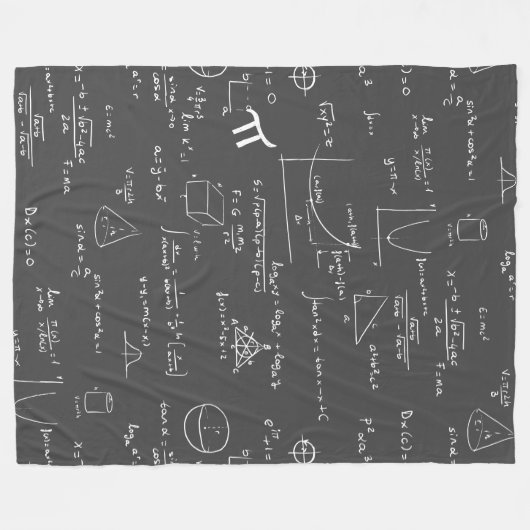Wiskunde formules algebra nerd fleece deken (Voorkant (Horizontaal))