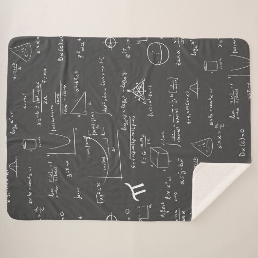 Wiskunde formules algebra nerd sherpa deken (Voorkant (horizontaal))