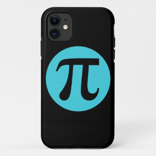 Wiskunde geek Pi-symbool, blauw op zwart iPhone 11 Hoesje