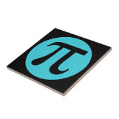 Wiskunde geek Pi-symbool, blauw op zwart Tegeltje (Zijkant)