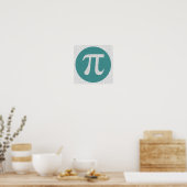 Wiskunde geek Pi-symbool, blauwe cirkel en cijfers Poster (Keuken)