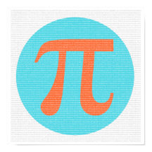 Wiskunde geek Pi-symbool, oranje en blauw