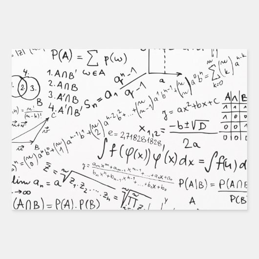 Wiskunde Geek, wiskundeoplosspatroon Inpakpapier Vel (Voorkant 2)