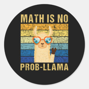 Wiskunde: geen Prob Llama Wiskunde Llama Llama le Ronde Sticker