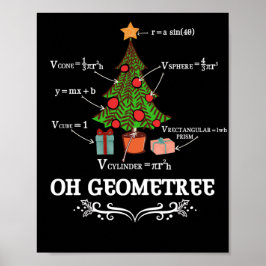 Wiskunde Geometrie kerstboom Geometree Leraar Poster