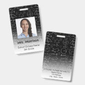 Wiskunde Geometry-leraar Badge (Voor- en achterkant)