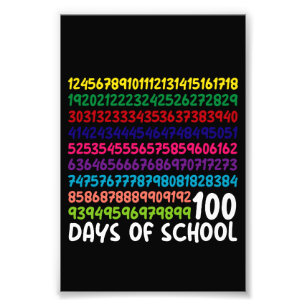 Wiskunde Getallen 100ste Dag Van School Leraar Kin Foto Afdruk