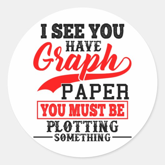 Wiskunde Grafiekpapier dat iets pun-leraar uitzet Ronde Sticker (Voorkant)