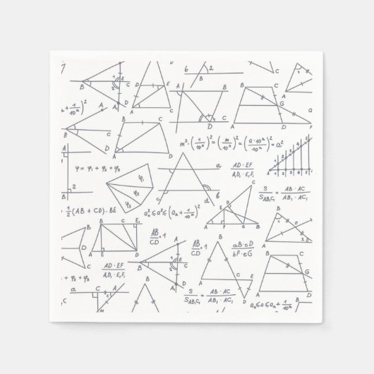 Wiskunde handgeschreven berekeningen Illustraties Servet (Voorkant)