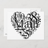 Wiskunde hart briefkaart (Voorkant / Achterkant)