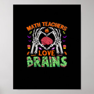 Wiskunde Hersenhart Skelet Hand Zombie Halloween Poster