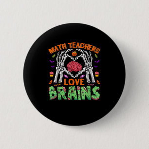 Wiskunde Hersenhart Skelet Hand Zombie Halloween Ronde Button 5,7 Cm
