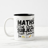 Wiskunde het enige onderwerp dat tweetone koffie t tweekleurige koffiemok (Links)