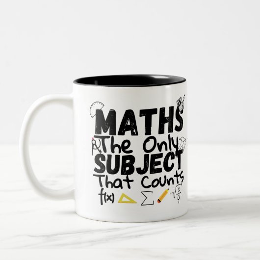 Wiskunde het enige onderwerp dat tweetone koffie t tweekleurige koffiemok (Links)